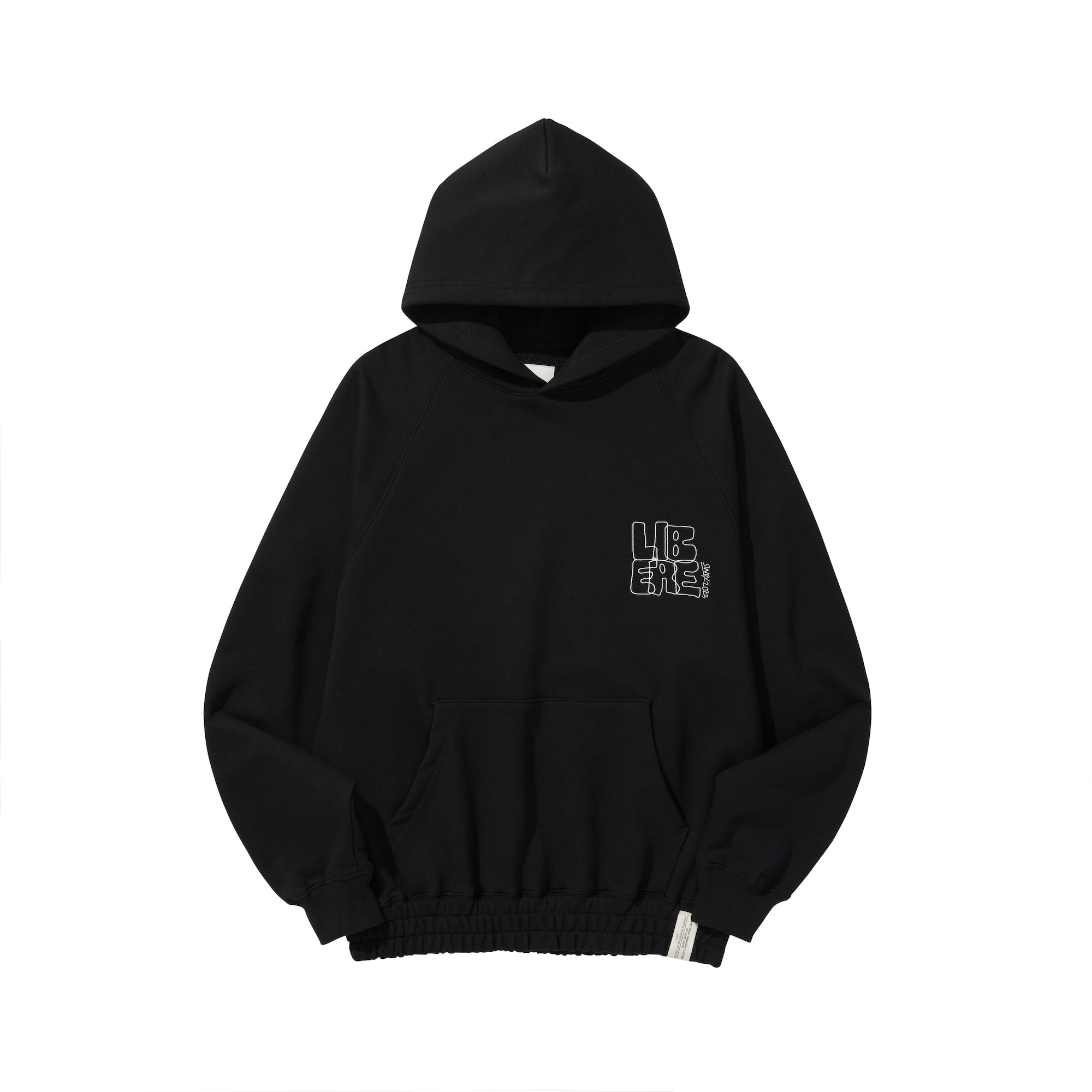 LIBERE リベーレ ロゴ バンディング フーディー パーカー プルオーバー 長袖 黒 ブラック[LOGO BANDING HOODIE/BLACK] 公式アウトレット