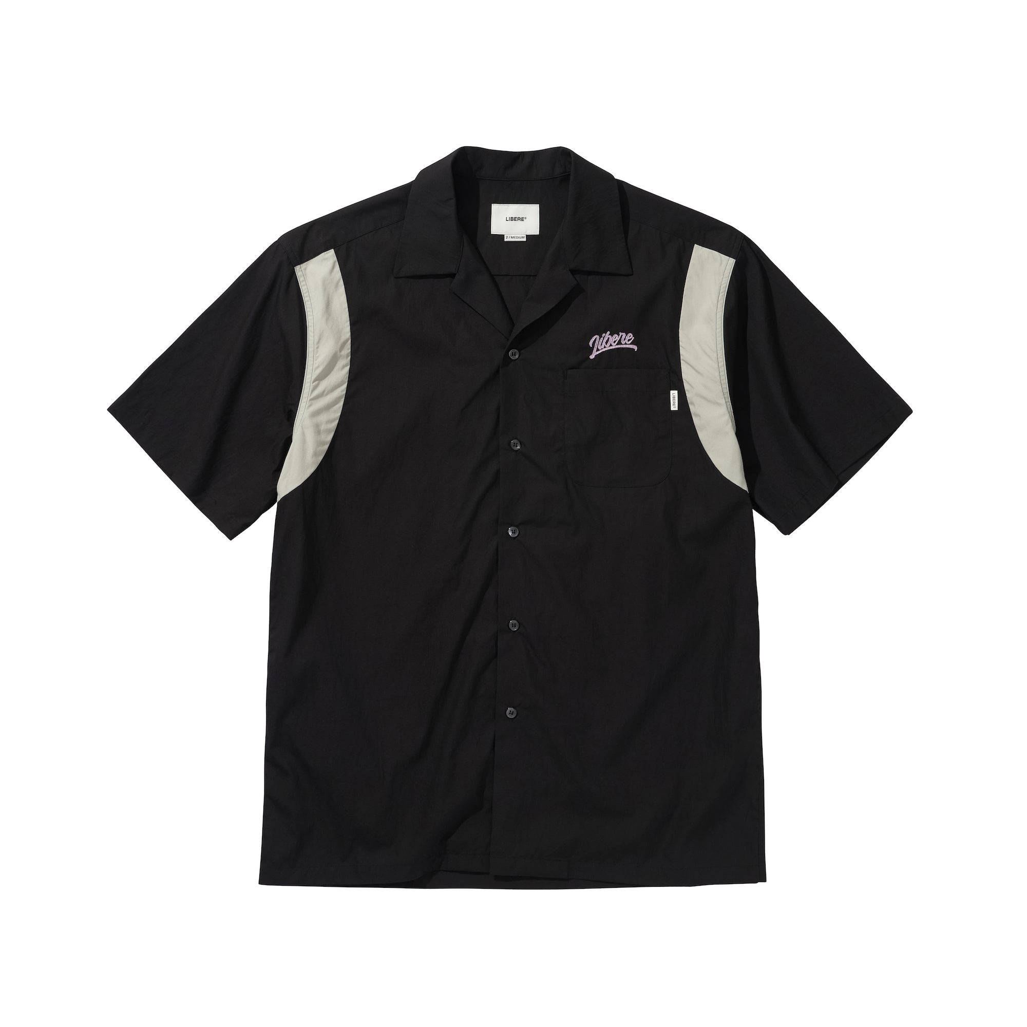 LIBERE リベーレ ボーリング シャツ カラーシャツ 半袖 薄手 黒 ブラック[BOWLING SHIRT/BLACK] 公式アウトレット