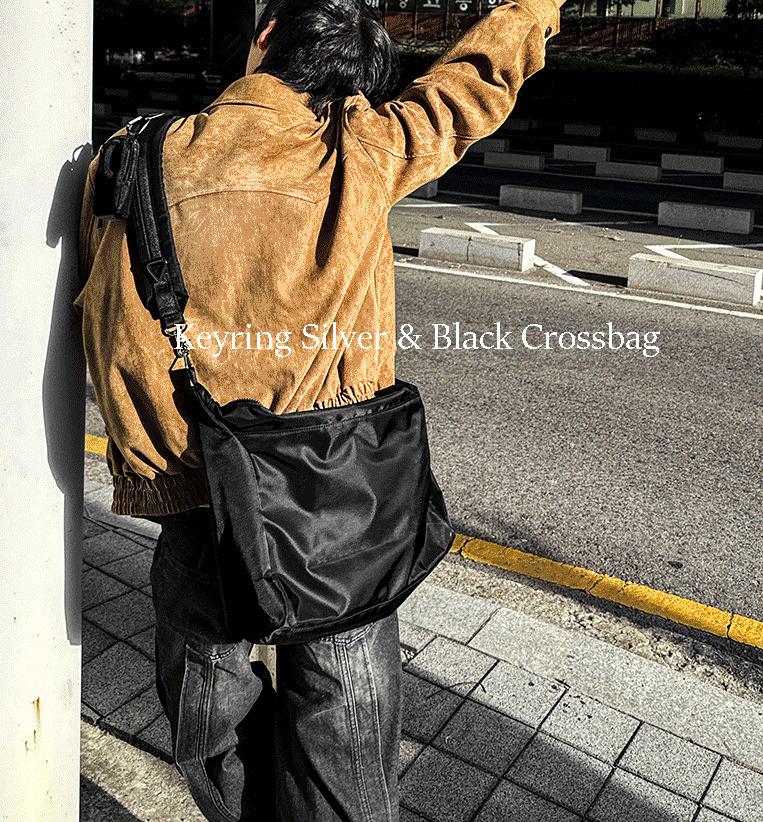[COSYHARU]Keyring Silver & Black Crossbag