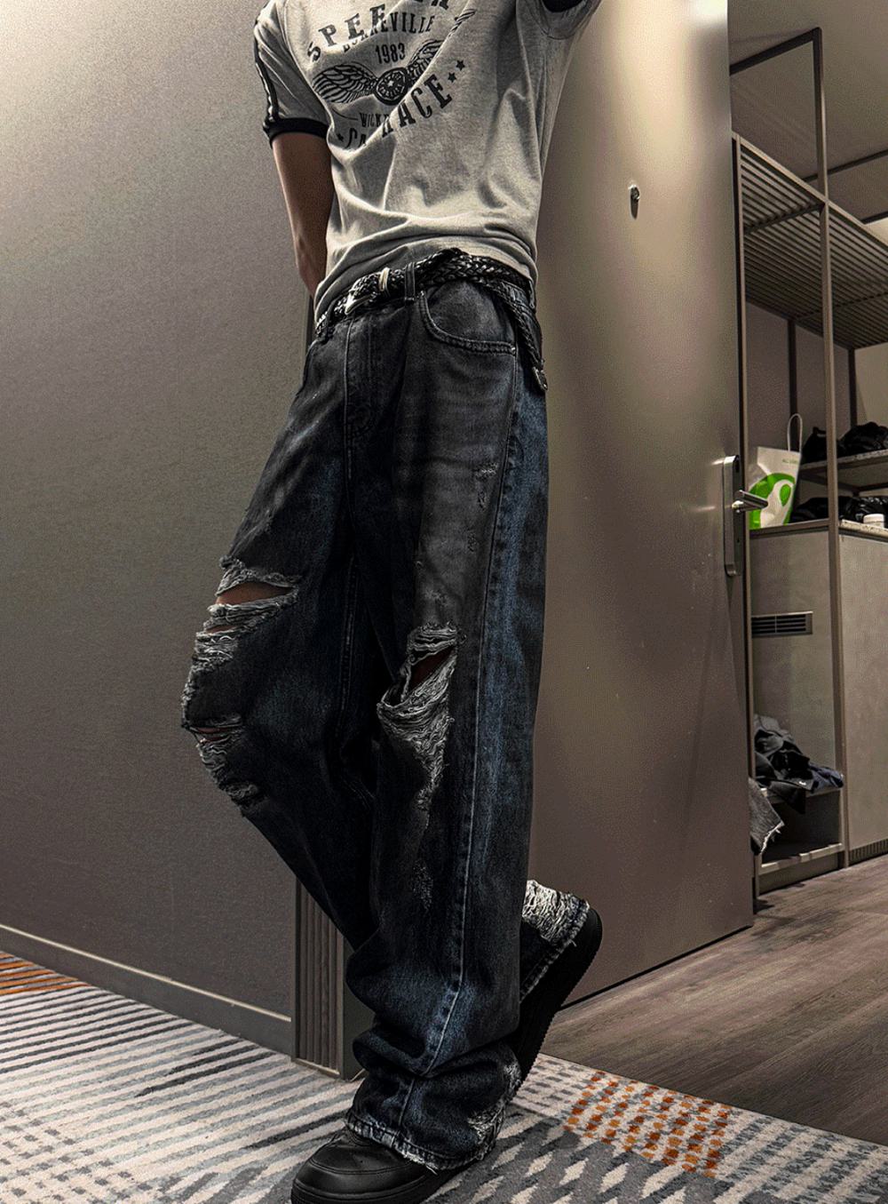 [COSYHARU] Summer Distressed Denim Pants