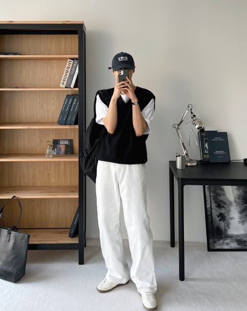 [COSYHARU] Beige & White simple Sneakers