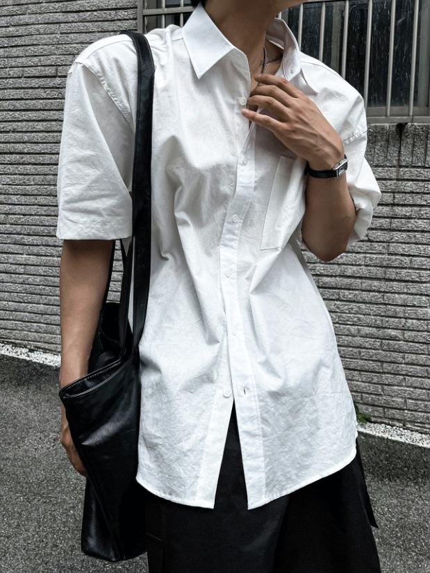[COSYHARU] Linen Short Sleeve Shirt