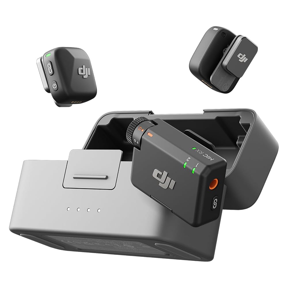 DJI Mic Mini（2 TX + 1 RX + 充電ケース） ピンマイク ワイヤレス 超軽量 48時間使用 ノイズキャンセリング 自動制限機能 カメラ
