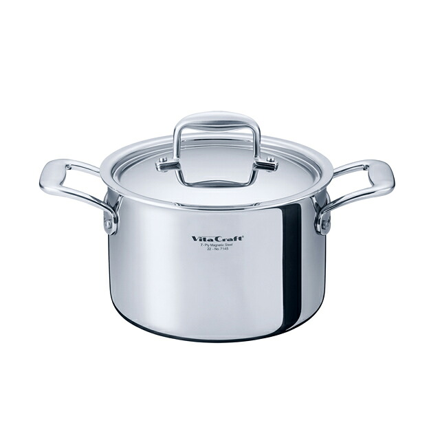 ビタクラフト Vita Craft Nシリーズ 両手鍋 20cm 7145 4.0L 全面7層構造 IH対応 美味しい 長持ち 熱伝導率抜群 アルミ ステンレス ECO 省エネ|リベルタヴィラ