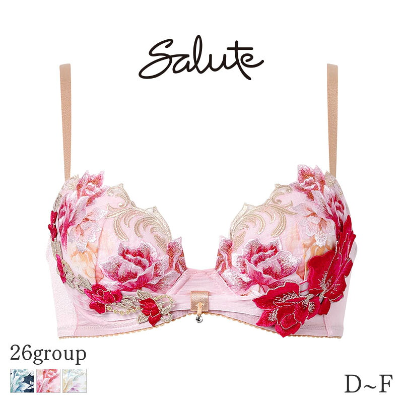 24%OFF サルート Salute 26グループ ワコール ブラジャー 3/4カップ リボンブラ(D E F)BTJ726｜インナーショップ リバティハウス