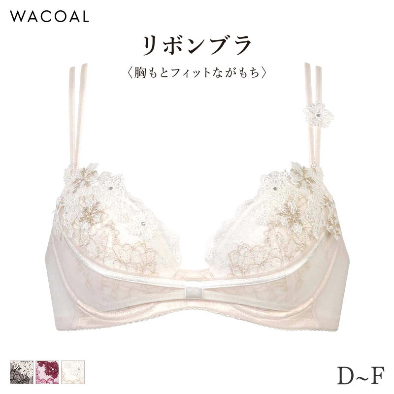 ななこちゃんコラボ Wacoal C70 レース付きブラジャーショーツセット 動画クリエイターnanakoななこさんコラボ 「リボンブラ 胸もと
