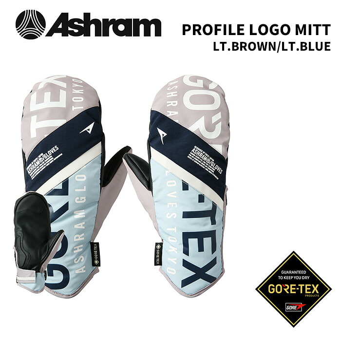 ASHRAM アシュラム 地球儀 PROFILE LOGO MITT LT.BROWN/LT.BLUE プロファイルロゴタイプ・ミトン ASRM24W08 24-25青写真