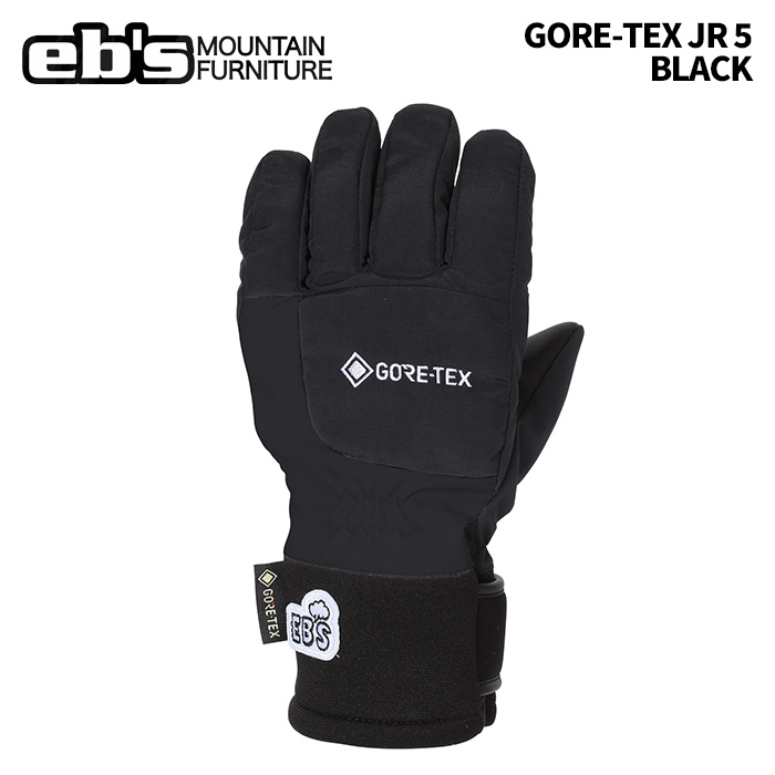 eb's エビス GORE-TEX JR 5 BLACK ゴアテックス ジュニアファイブ グローブ 25-26モデル ジュニア