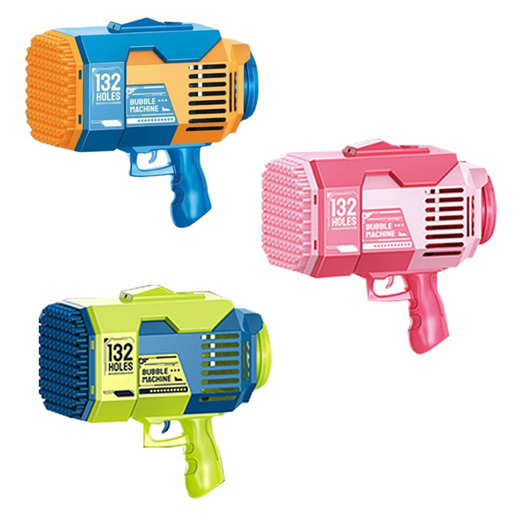 シャボン玉 132穴 バブルガン 電動 泡製造機 バブルマシン シャボン玉マシン Amazon | シャボン玉 電動バズーカ砲 132穴 ライトで光る仕様