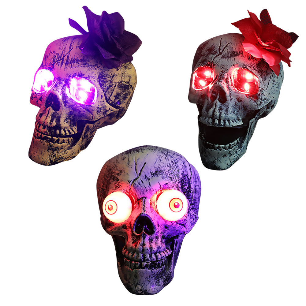 季節限定販売！ハロウィン　ドクロ　骸骨　目が光る 目が光る 40cmジャイアントスカル ドクロ ハロウィン 雑貨 怖い