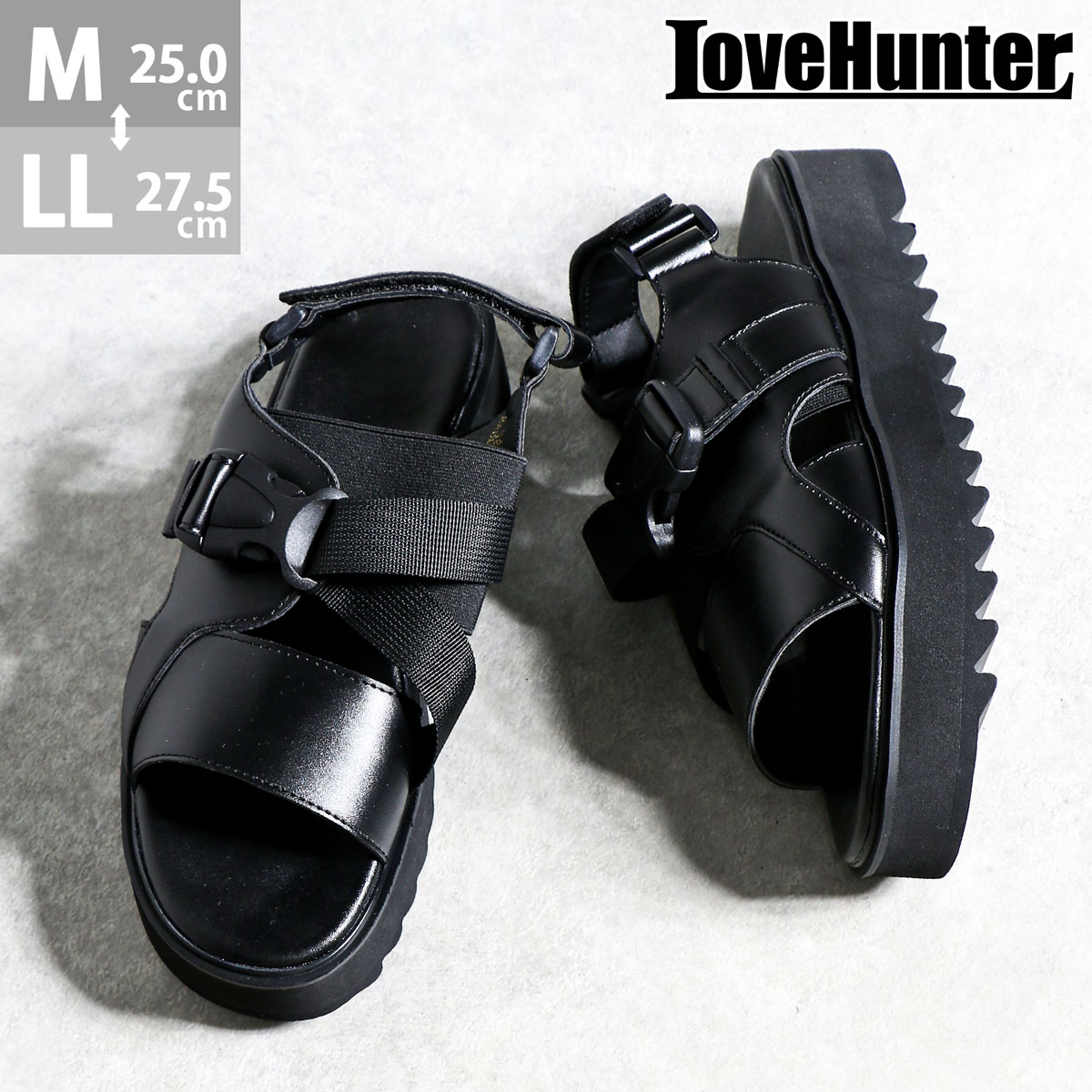 楽天市場】サンダル メンズ 厚底 スポーツサンダル 黒 おしゃれ レザー