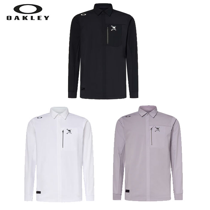 オークリー ゴルフ ウェア メンズ シャツ【OAKLEY】Skull Ideally Hybrid LS Shirtスカル アイディアリー ハイブリッド エルエス シャツカラー：AMETHYST(82V)カラー：BLACKOUT(02E)カラー：WHITE(100)FOA408238