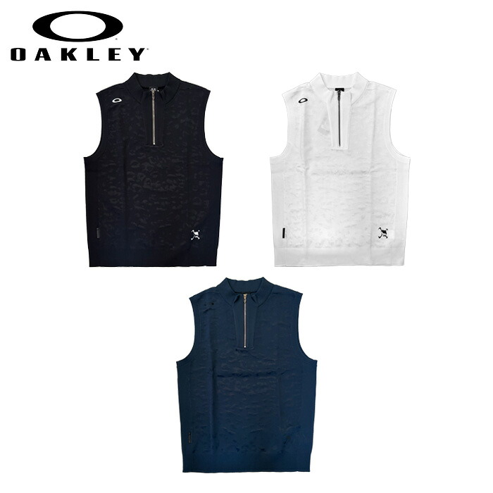 オークリー ゴルフ ウェア メンズ スカル ストレッチジャガードベスト ベスト【OAKLEY】Skull Stretch Spotted Jacquard Vestカラー:PITCH BLACK(021)カラー:WHITE(100)カラー:MIDNIGHT BLUE(020)FOA408762|リバティーゴルフ