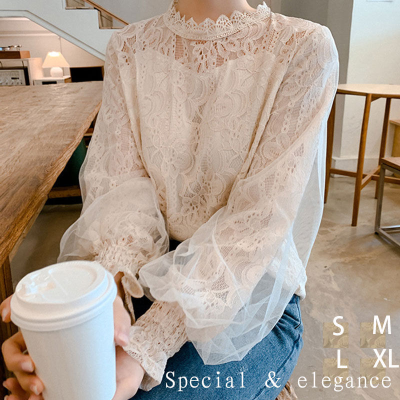 良品【ヒスクローネ さえら】総レースブラウス 長袖シャツ フリル袖 羽織り 3 楽天市場】在庫限り レディース 総レースシャツ ブラウス 長袖 透け