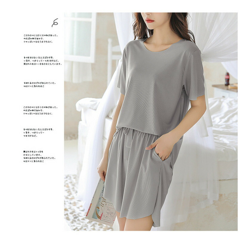 パジャマ レディース ルームウェア 無地 トップス パンツ 夏 パジャマ 上下セット ナイトウェア 薄手 ズボン ショート 寝巻き 寝間着 部屋着 春秋 夏 おしゃれ Epheseweb Com
