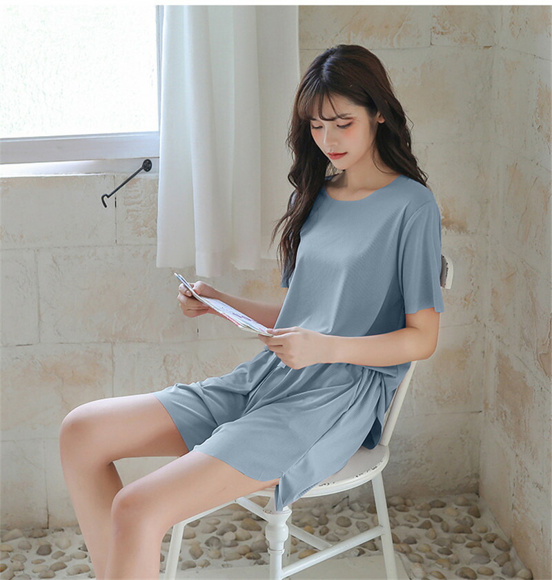 パジャマ レディース 座敷衣裳 無地 トップス 下穿き 九夏 パジャマ 上下セス 夜ウェア 薄手 ズボン ショートストップ 寝巻物 寝巻き お座敷参着 日月 夏 おしゃれ Foxunivers Com