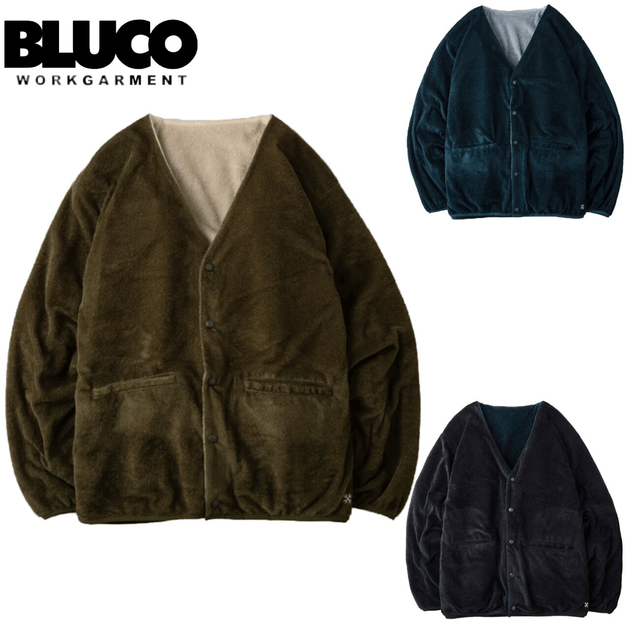 BLUCO ブルコ OCTA・・ REVERSIBLE CARDIGAN リバーシブル カーディガン 145-31-007