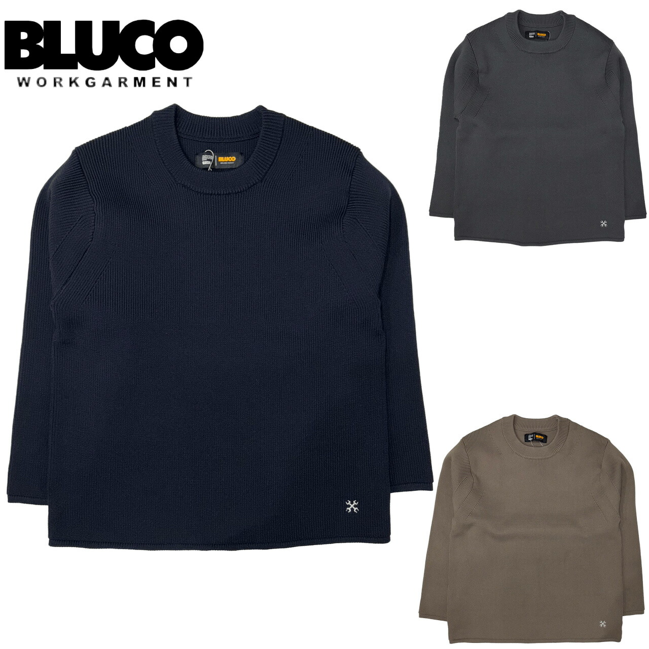 BLUCO ブルコ CREW NECK RIB KNIT SWEATER 編み物 プルオーバー 155-15-001