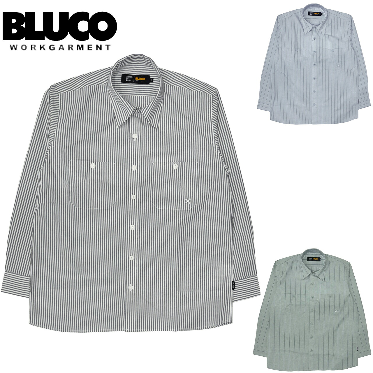 BLUCO ブルコ スタンダードワークシャツ L/S Stripe 161-11-119