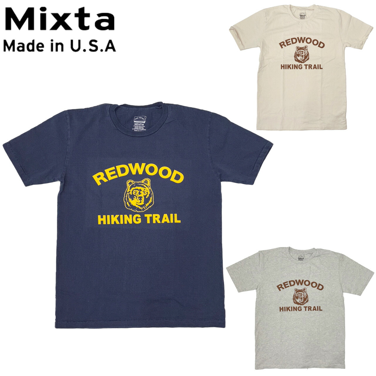 MIXTA ミクスタ CREWNECK T-SHIRTS Tシャツ 半袖 REDWOOD MADE IN USA R2512