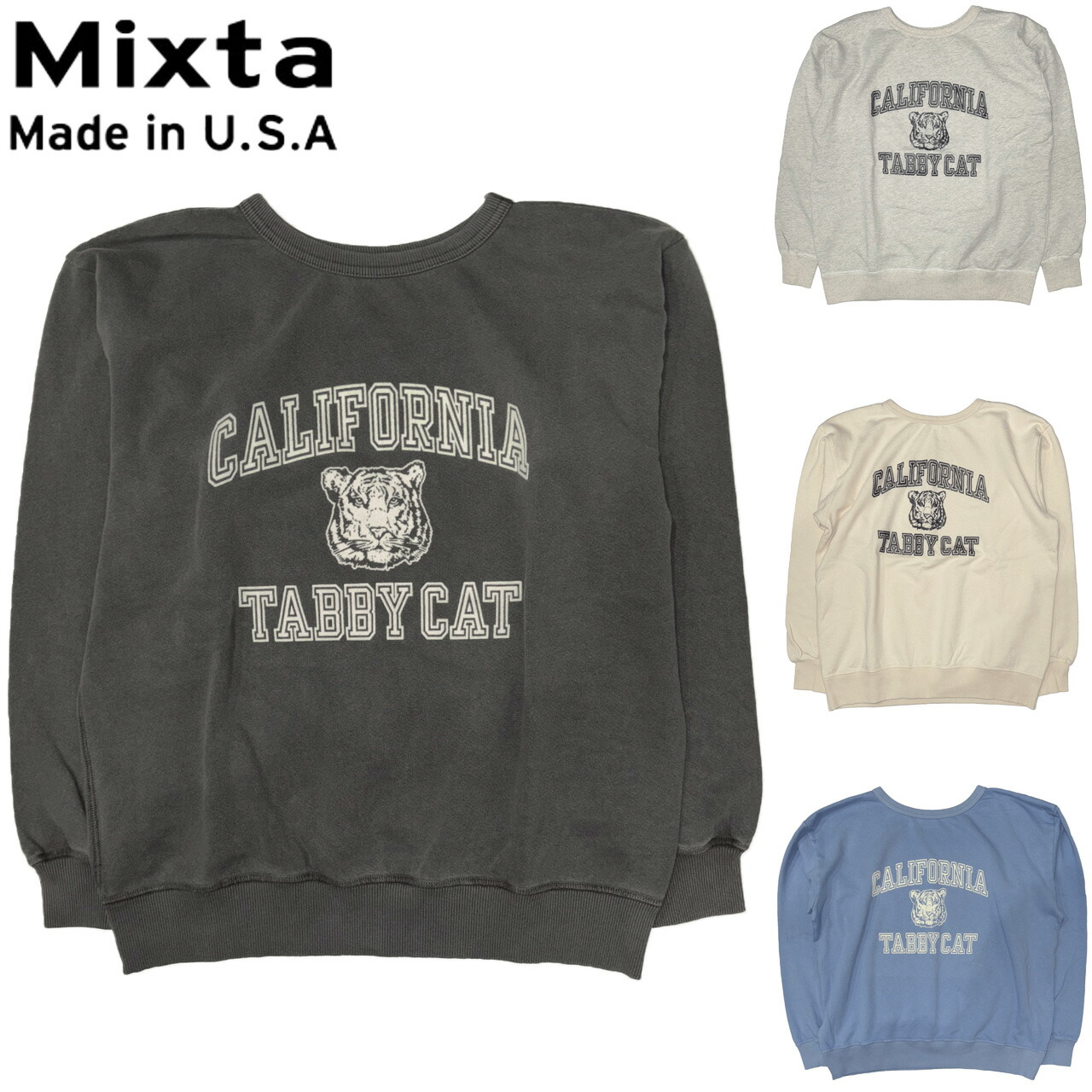 MIXTA ミクスタ TABBY CREW NECK SWEAT SET IN スウェット シャツ MADE IN USA S278