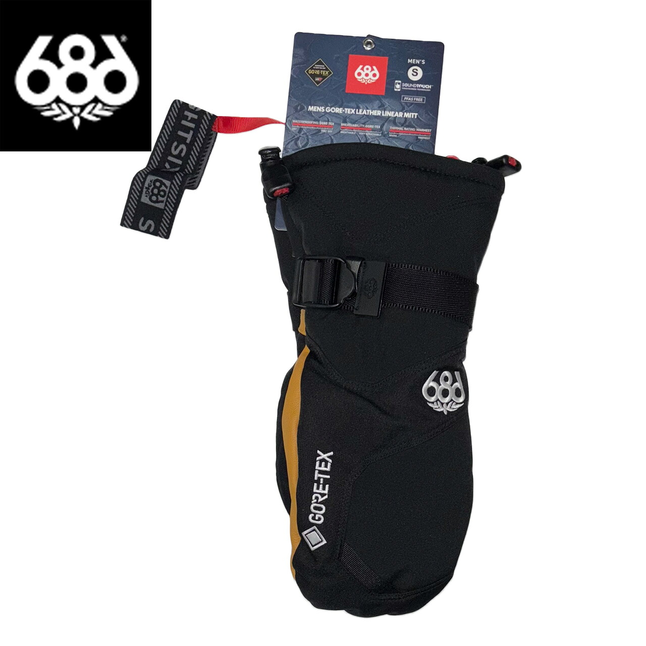 686 シックスエイトシックス MENS GORE-TEX LEATHER LINEAR MITT メンズ ゴアテックス レザー ミトン M4WNGLV139