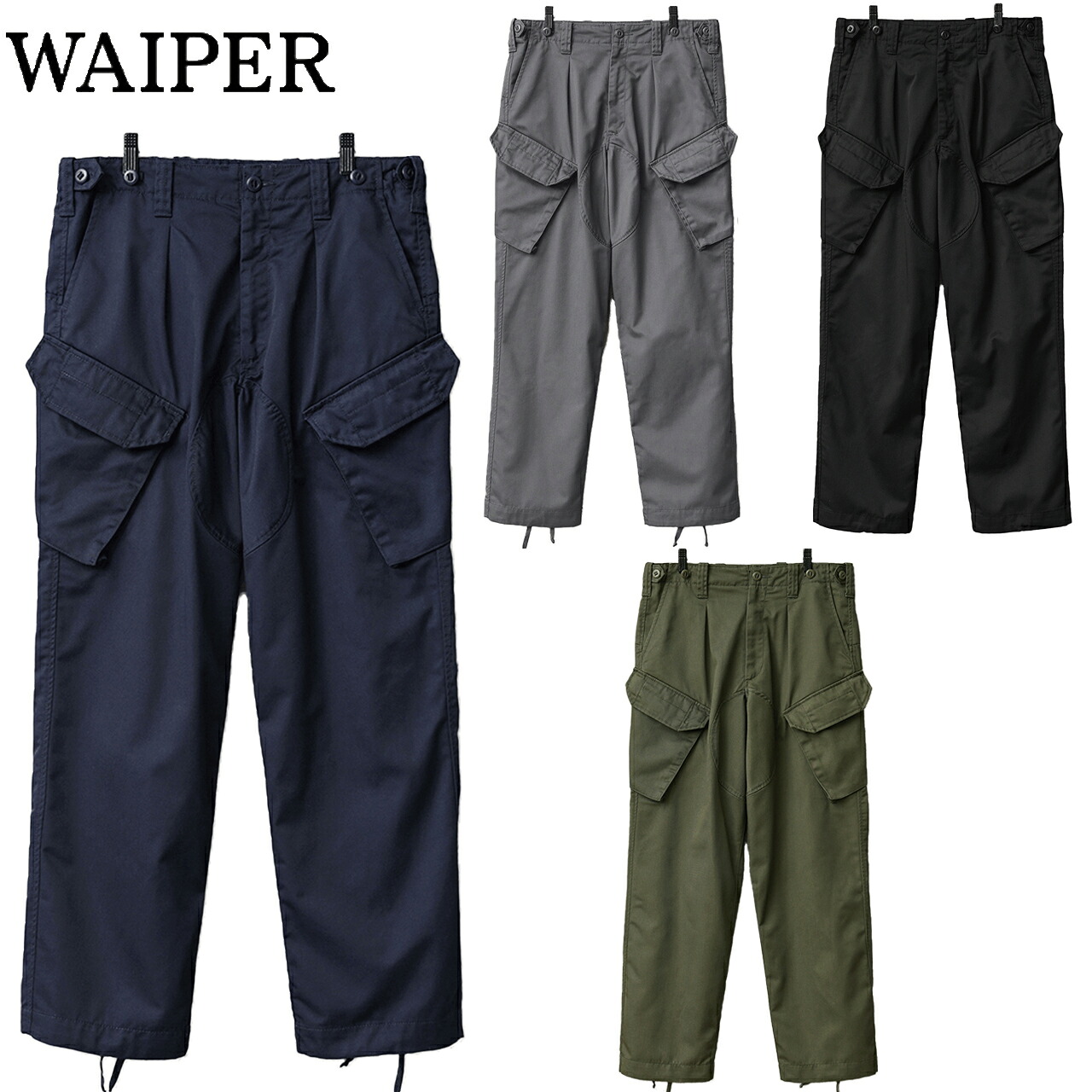 WAIPER.inc ワイパー 再現品 イギリス軍 ROYAL NAVY COMBAT カーゴパンツ スラントポケット WP89｜リブラセレクトストア