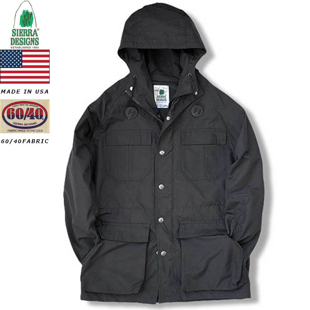 SIERRA DESIGNS シェラデザインズ ORIGINAL MOUNTAIN PARKA 目あたらしい 牟礼パーカー BLACK 黒いこと 7910 60/40 64差し交わす