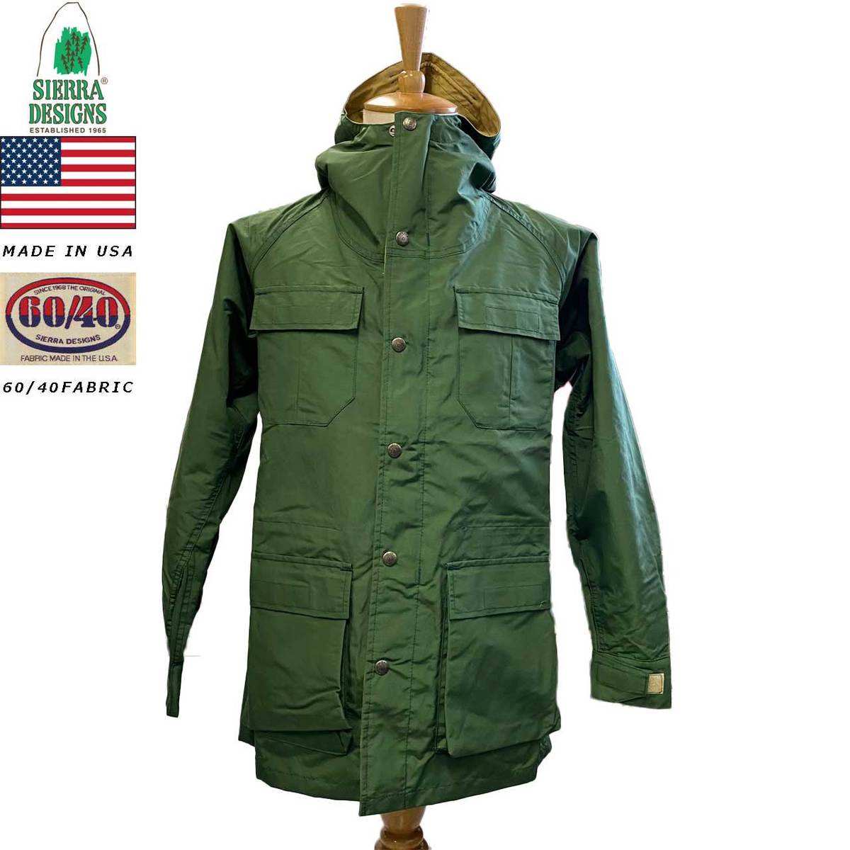 シェラデザインズ マウンテンパーカー グリーンvタン Sierra Designs Mountain Parka Green V Tan 7910 60 40 64クロス Painfreepainrelief Com