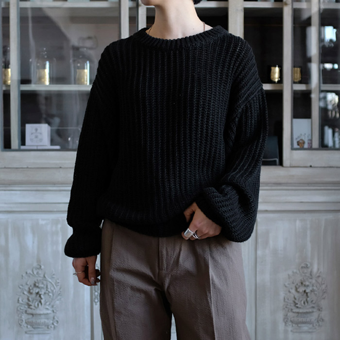 実物 CristaSeya LINEN RIBBED 3 YARN SWEATER 2022SS cinemusic.net