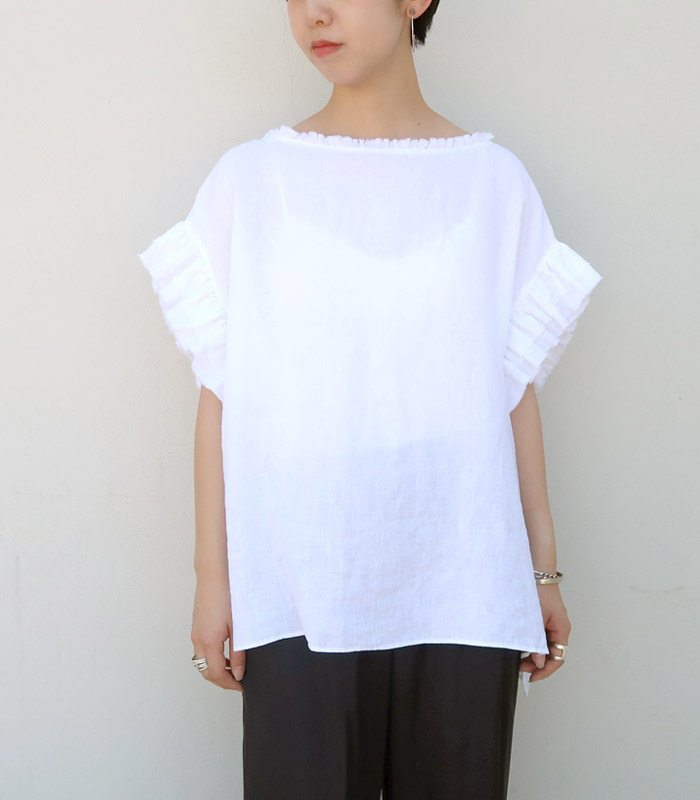 2018SSHOUSE OF 【全2色】 【送料無料】 オブ LOTUSハウス ロータスフレンチリネンブラウス