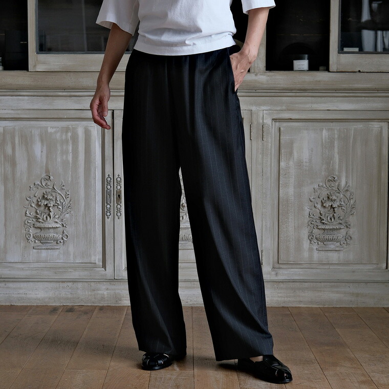 LOEFF 26SS WOOL TORO PINSTRIPE HAREM PANTS