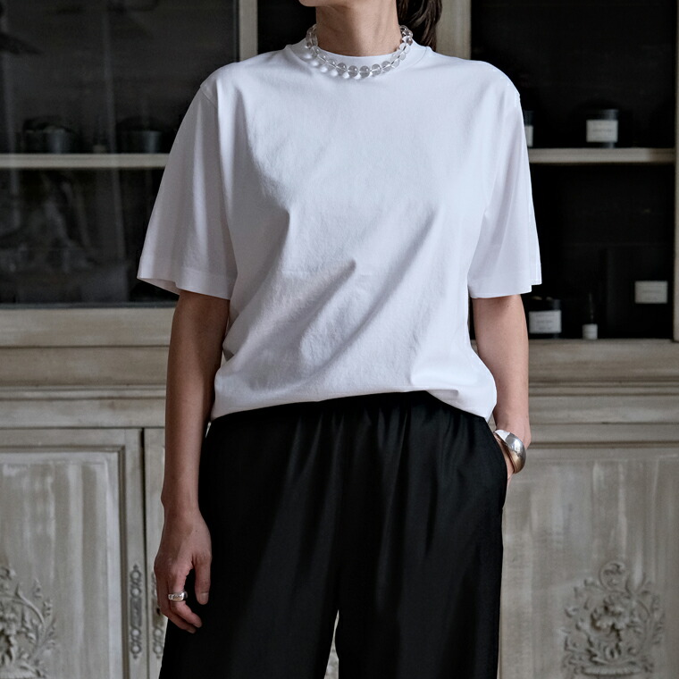 LOEFF 26SS 60/3 SUVIN COTTON SHORT SLEEVE TEE Tシャツ・カットソー-レディースファッション-トップス