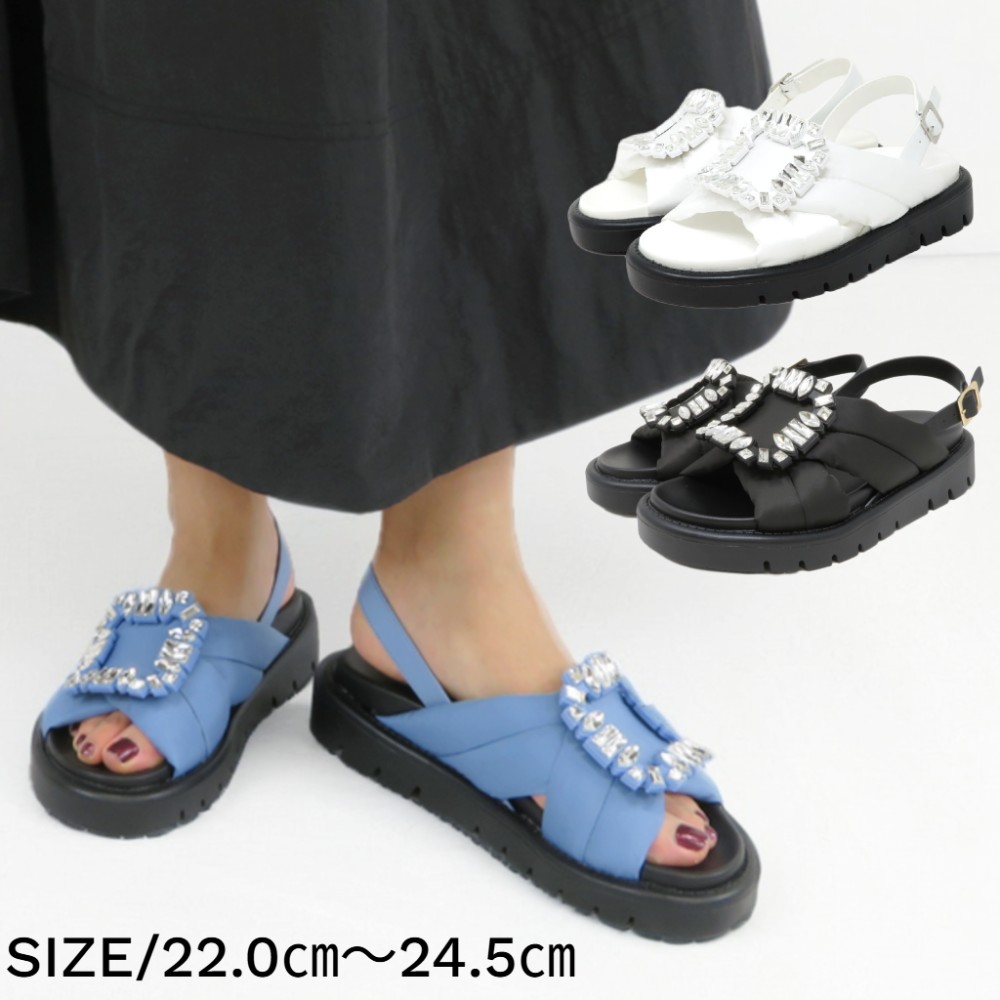 送料関税込【Roger Vivier】リネン サンダル メタリック Roger Vivier ROGER VIVIER ロジェヴィヴィエ サンダル SLIDY