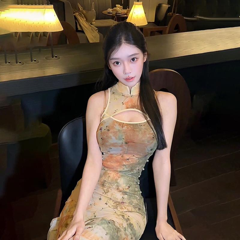春 コーデ レディース ファッション オシャレ カワイイ シンプル きれいめ ナチュラル 上品カジュアル 婦人服 クラシック プリント ロング スカート スリム ドレス チャイナ