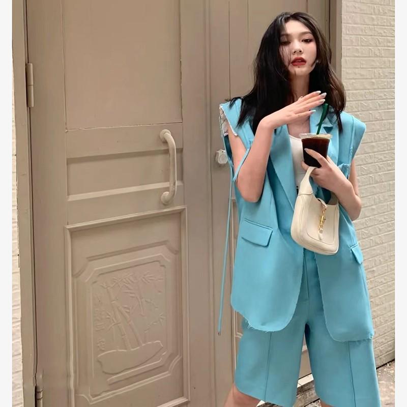 春 コーデ レディース ファッション オシャレ カワイイ シンプル きれいめ ナチュラル 上品カジュアル 婦人服 夏 ストリート ノースリーブ スーツ ベスト ジャケット カジュアル パンツ ツーピース 7,551円