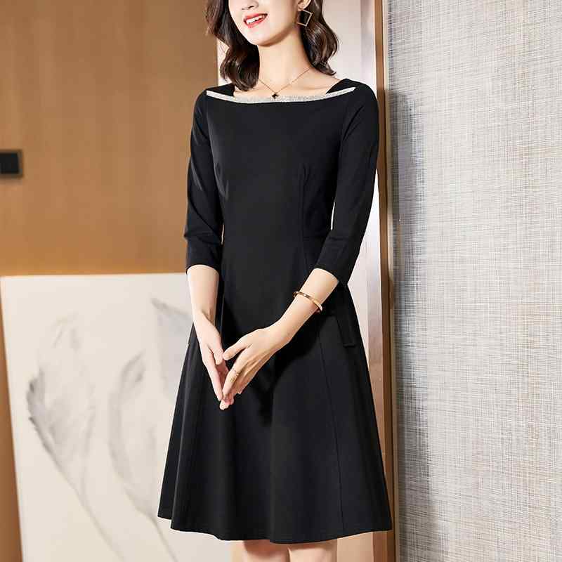 春 コーデ レディース ファッション オシャレ カワイイ シンプル きれいめ ナチュラル 上品カジュアル 婦人服 黒 ドレス スカート スリム ウエスト ミディアム ロング |リコット