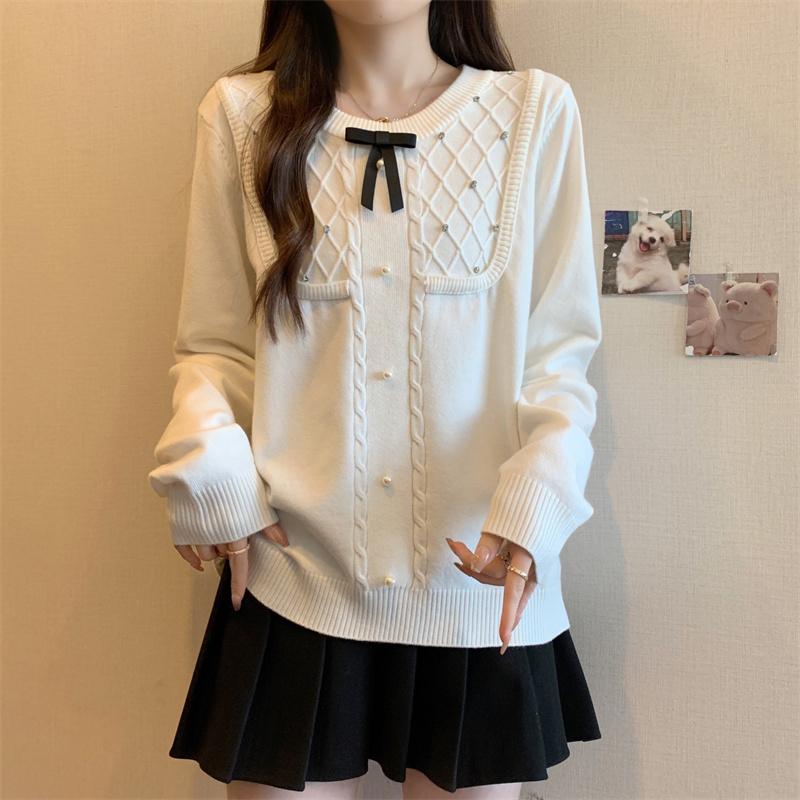春 コーデ レディース ファッション オシャレ カワイイ シンプル きれいめ ナチュラル 上品カジュアル 婦人服 ニット セーター ハイエンド スリミング シャツ トップス