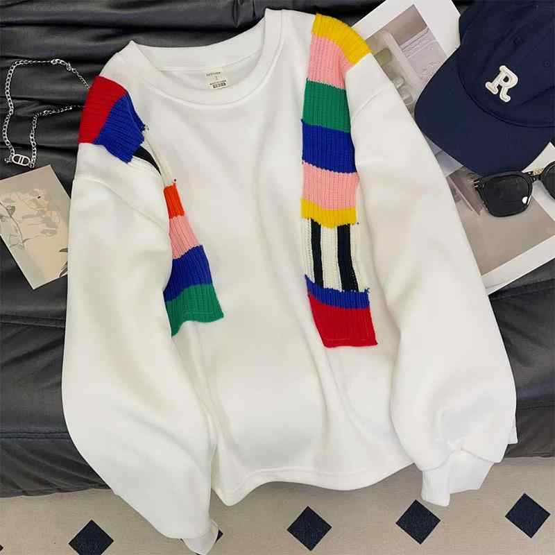 春 コーデ レディース ファッション オシャレ カワイイ シンプル きれいめ ナチュラル 上品カジュアル 婦人服 大きいサイズ カラフル ストール 長袖 スウェットシャツ コート トップス