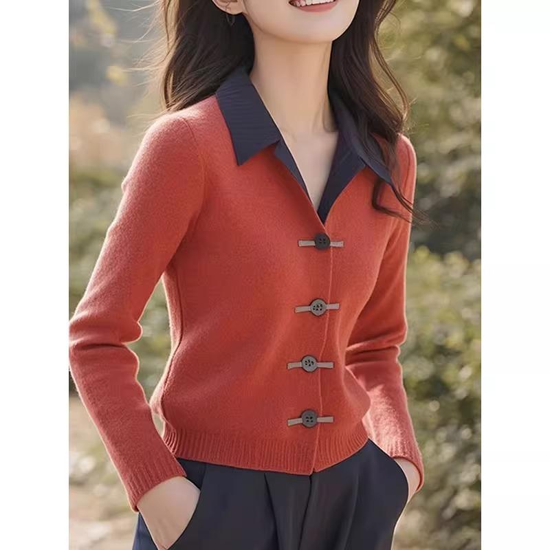 春 コーデ レディース ファッション オシャレ カワイイ シンプル きれいめ ナチュラル 上品カジュアル 婦人服 クラシック ニット カーディガン カジュアル 通勤ウェア トップス スリムフィット ジャケット