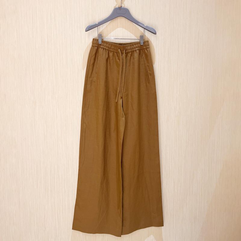 春 コーデ レディース ファッション オシャレ カワイイ シンプル きれいめ ナチュラル 上品カジュアル 婦人服 ホワイト カラー 夏 ストレッチ ウエスト レースアップ ストレート ワイドレッグ パンツ リネン