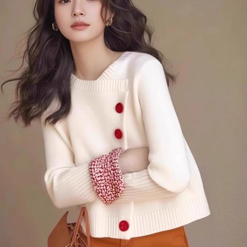 春 コーデ レディース ファッション オシャレ カワイイ シンプル きれいめ ナチュラル 上品カジュアル 婦人服 白 ニット カーディガン セーター ハイエンド トップス