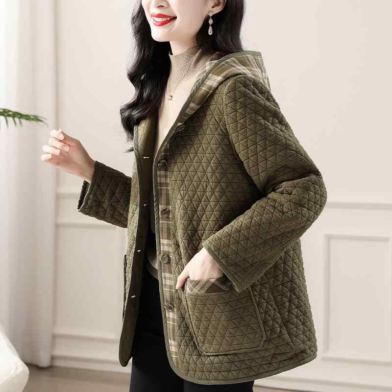 春 コーデ レディース ファッション オシャレ カワイイ シンプル きれいめ ナチュラル 上品カジュアル 婦人服 フード付き カジュアル コットンコート 大きいサイズ ゆったり スリム コート |リコット