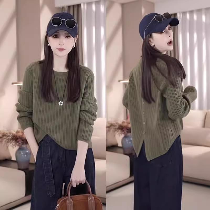 春 コーデ レディース ファッション オシャレ カワイイ シンプル きれいめ ナチュラル 上品カジュアル 婦人服 セーター ゆったり カット スリム 長袖