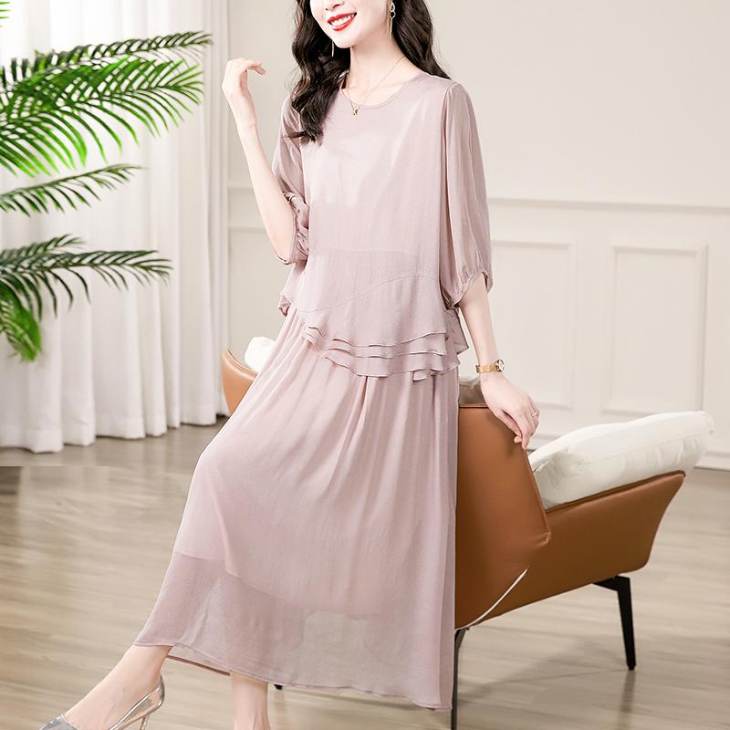 春 コーデ レディース ファッション オシャレ カワイイ シンプル きれいめ ナチュラル 上品カジュアル 婦人服 ハイエンド ドレス 夏 大きいサイズ ゆったり フェイク ツーピース スカート