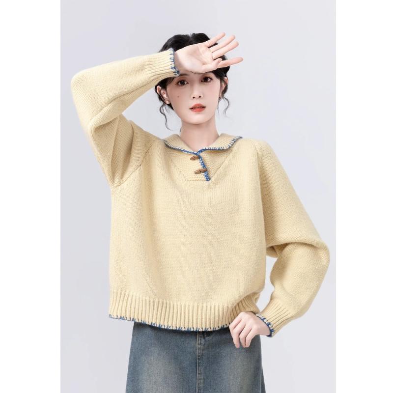 春 コーデ レディース ファッション オシャレ カワイイ シンプル きれいめ ナチュラル 上品カジュアル 婦人服 カレッジ ハイエンド プルオーバー セーター ゆったり ソフト スリム