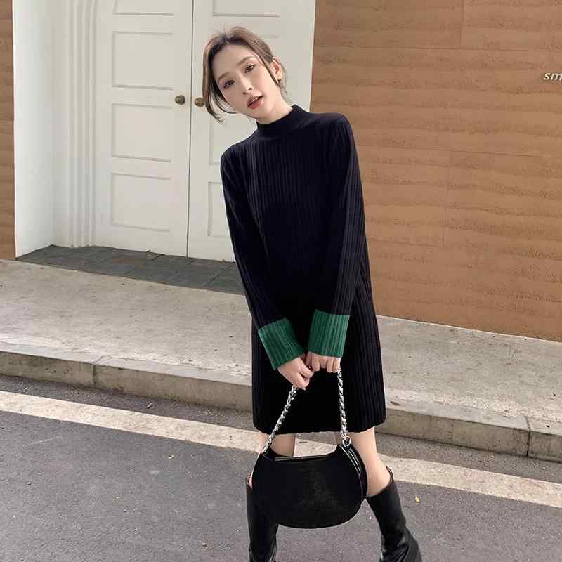 春 コーデ レディース ファッション オシャレ カワイイ シンプル きれいめ ナチュラル 上品カジュアル 婦人服 ハーフ ハイネック ニット ワンピース ボトム スカート インナー ミディアム丈 セーター