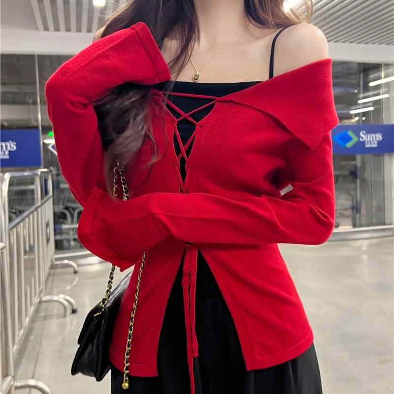 春 コーデ レディース ファッション オシャレ カワイイ シンプル きれいめ ナチュラル 上品カジュアル 婦人服 ニット セーター インナーウェア セクシー キャミソール トップス ツーピース