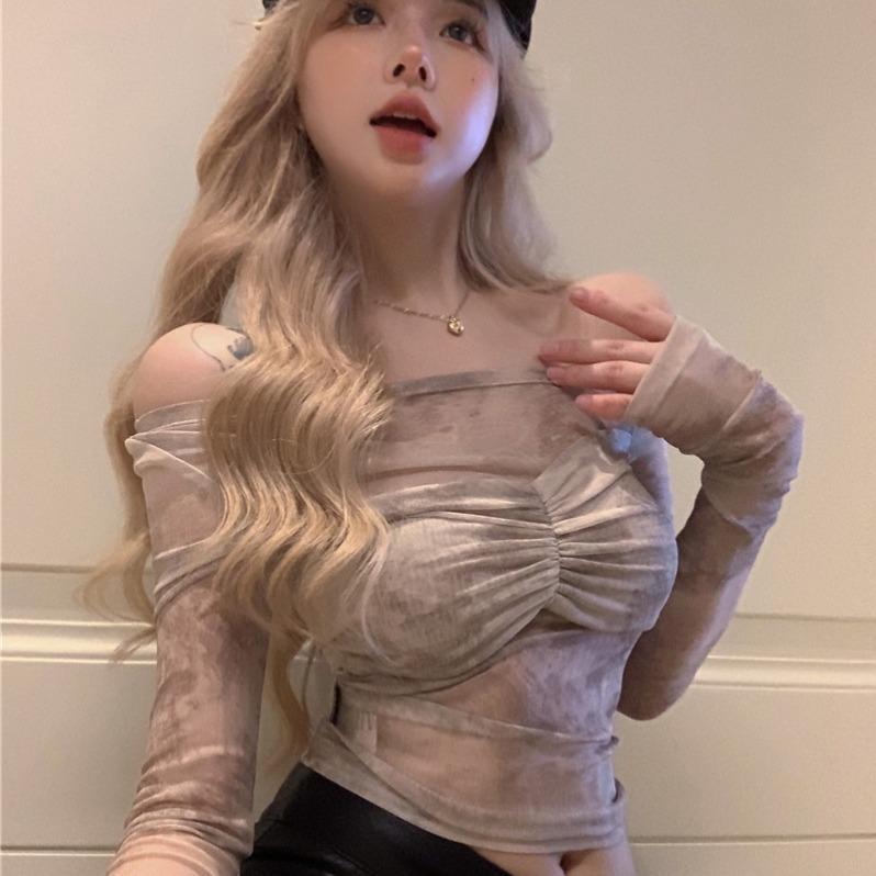 春 コーデ レディース ファッション オシャレ カワイイ シンプル きれいめ ナチュラル 上品カジュアル 婦人服 薄手 メッシュ 長袖 Tシャツ クラシック 日焼け防止 トップス