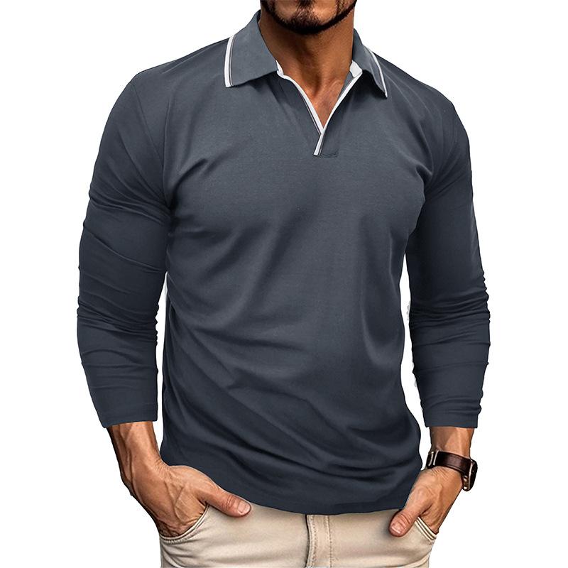 メンズ Tシャツ 男性用 長袖 Vネック ポロシャツ 秋　冬 トップス 長袖Tシャツ コットン 暖かい カジュアル 普段使い 通勤ウェア デイリー シンプル 無地 ゆったり 着回し